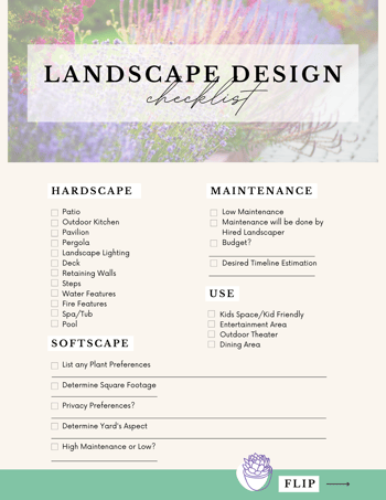 Landscape Design Checklist